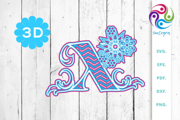 3D Multilayer Floral Chevron Letter X: A Designer's Review