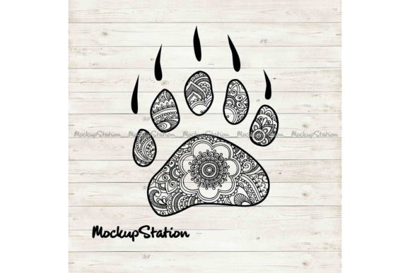 Bear Paw Mandala: A Graphic Design Asset for Crafts