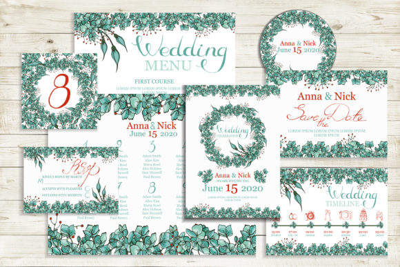 Blue Gold Wedding Invitation Templates Review