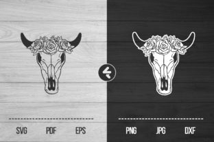 Buffalo Skull Graphics for Crafts and Commercial Use