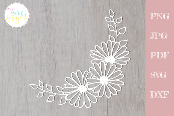 Daisy Flower Border Graphics for Crafts and Design
