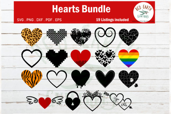 Different Patterned Hearts Bundle: A Designer's Review for Crafts and Graphics
