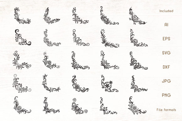 Hand Drawn Corner Borders Vector Set for Graphics