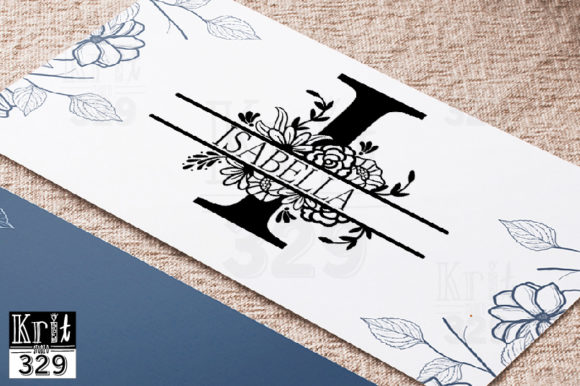 I Split Monogram Botanical Border SVG for Graphics and Crafts