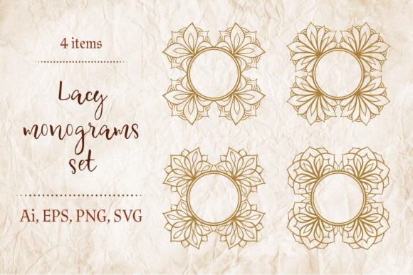 Lacy Monograms Set: Premium Graphics for Crafts & Design