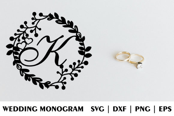 Letter K of Wedding Decorative Monogram for Graphics and Crafts