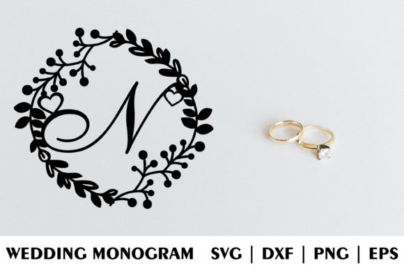 Letter N of Wedding Decorative Monogram for Graphics and Crafts