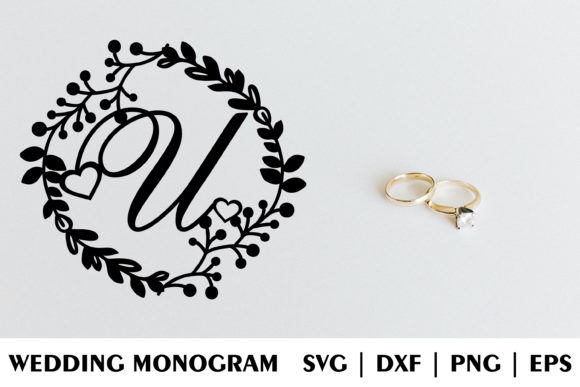 Letter U of Wedding Decorative Monogram for Crafts and Graphics