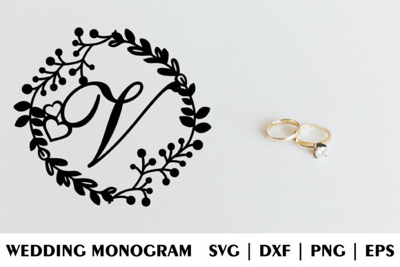 Letter V of Wedding Decorative Monogram for Graphics and Crafts