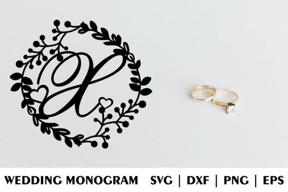 Letter X of Wedding Decorative Monogram: Graphics for Crafts