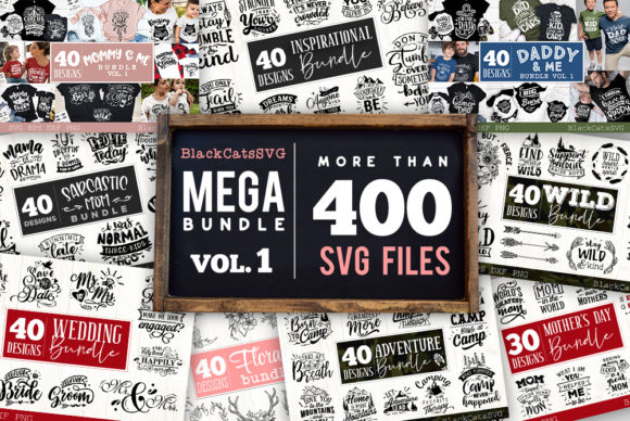 Mega Bundle 400 Designs Vol 1 for Graphics and Crafts