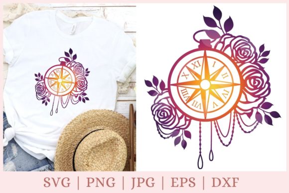 Nautical Compass, Flower Compass: Graphics for Print Templates