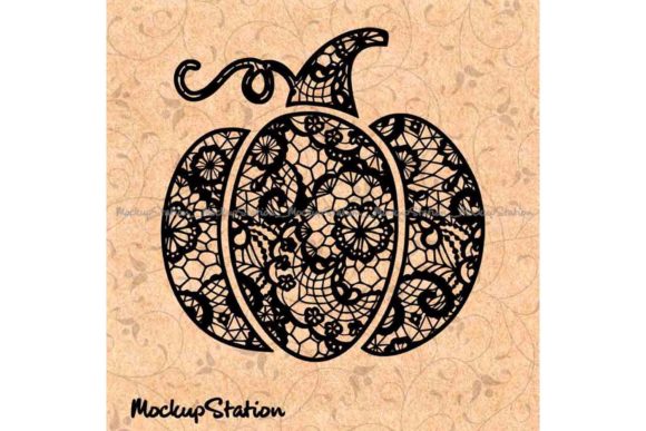 Pumpkin Lace Mandala Graphics for Crafts and Marketing