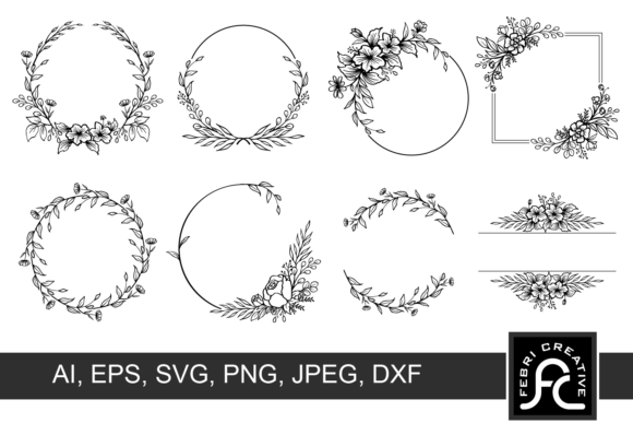 Wreath Clipart Frame SVG for Graphics and Crafts